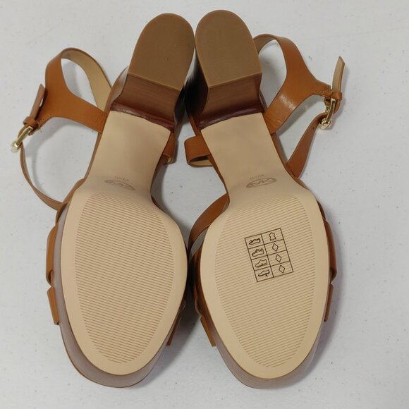 Michael Kors Dalia Platform Dress Leather Sandal Acorn Women's Size 9.5 NWOB - Picture 11 of 12